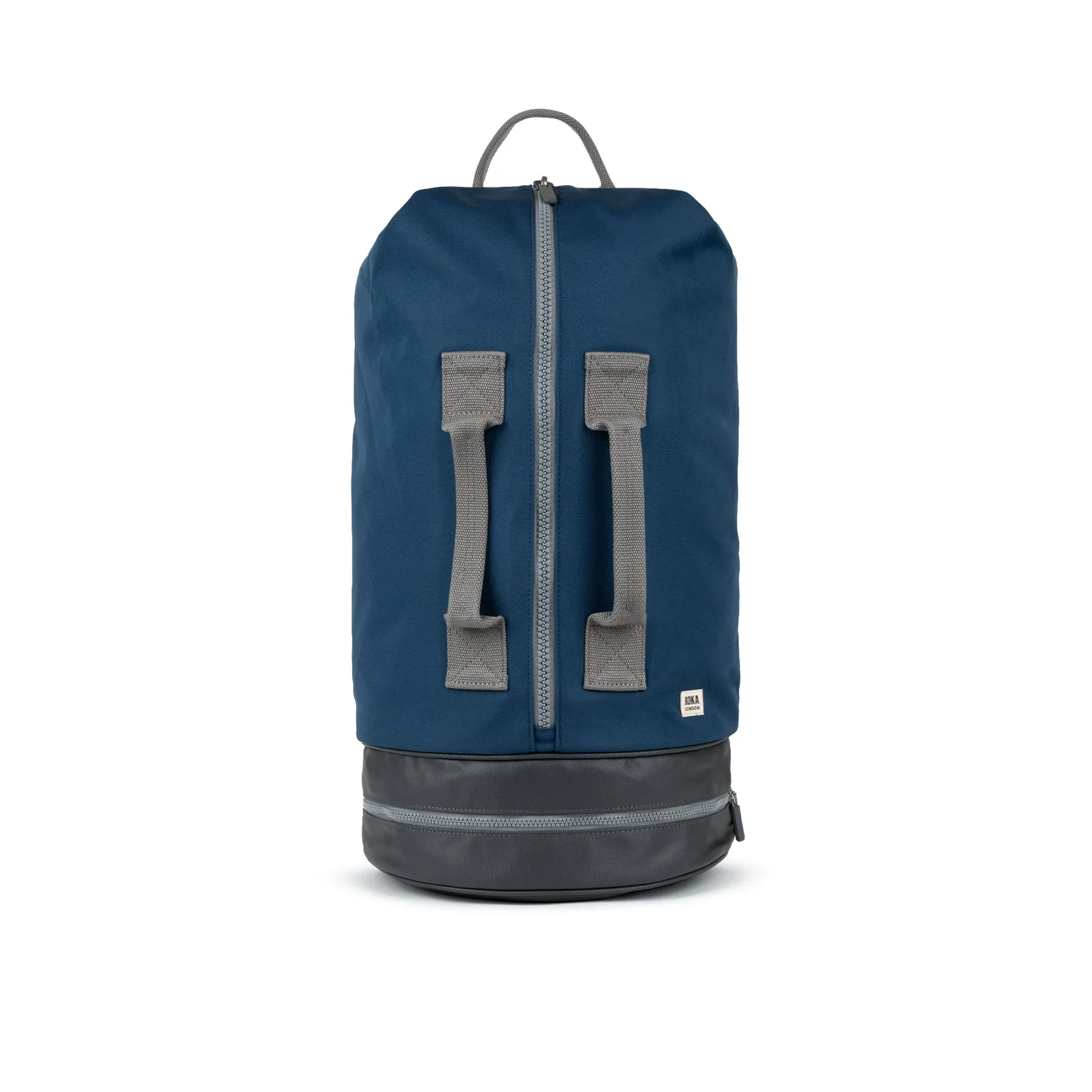 ROKA Heathrow Large Recycled Canvas Bag - Deep Blue sold by The Foot Factory