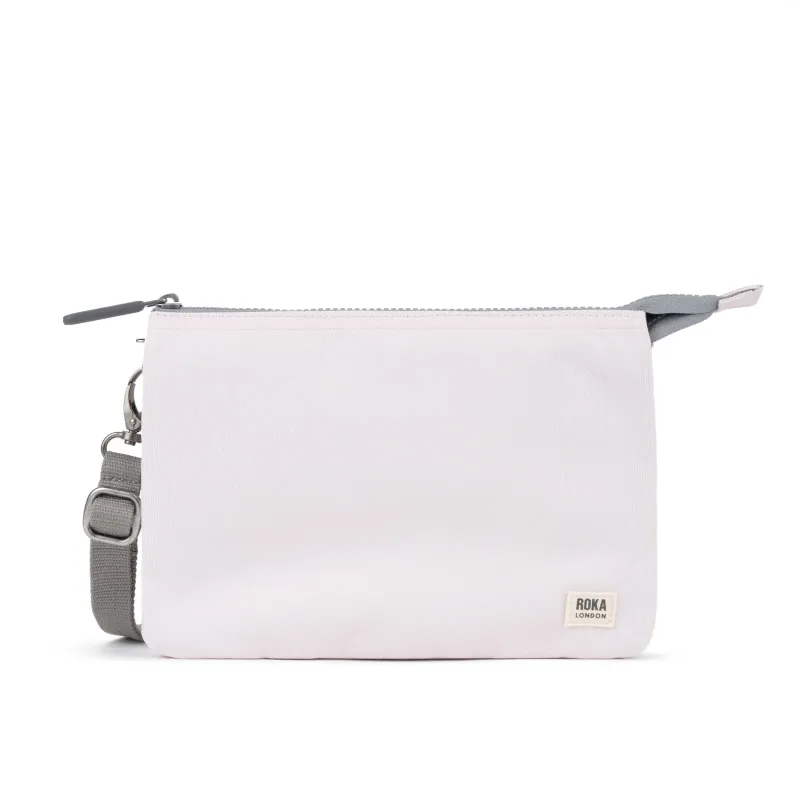 ROKA Carnaby Crossbody XL Transcendent Pink Recycled Canvas Bag sold by The Foot Factory