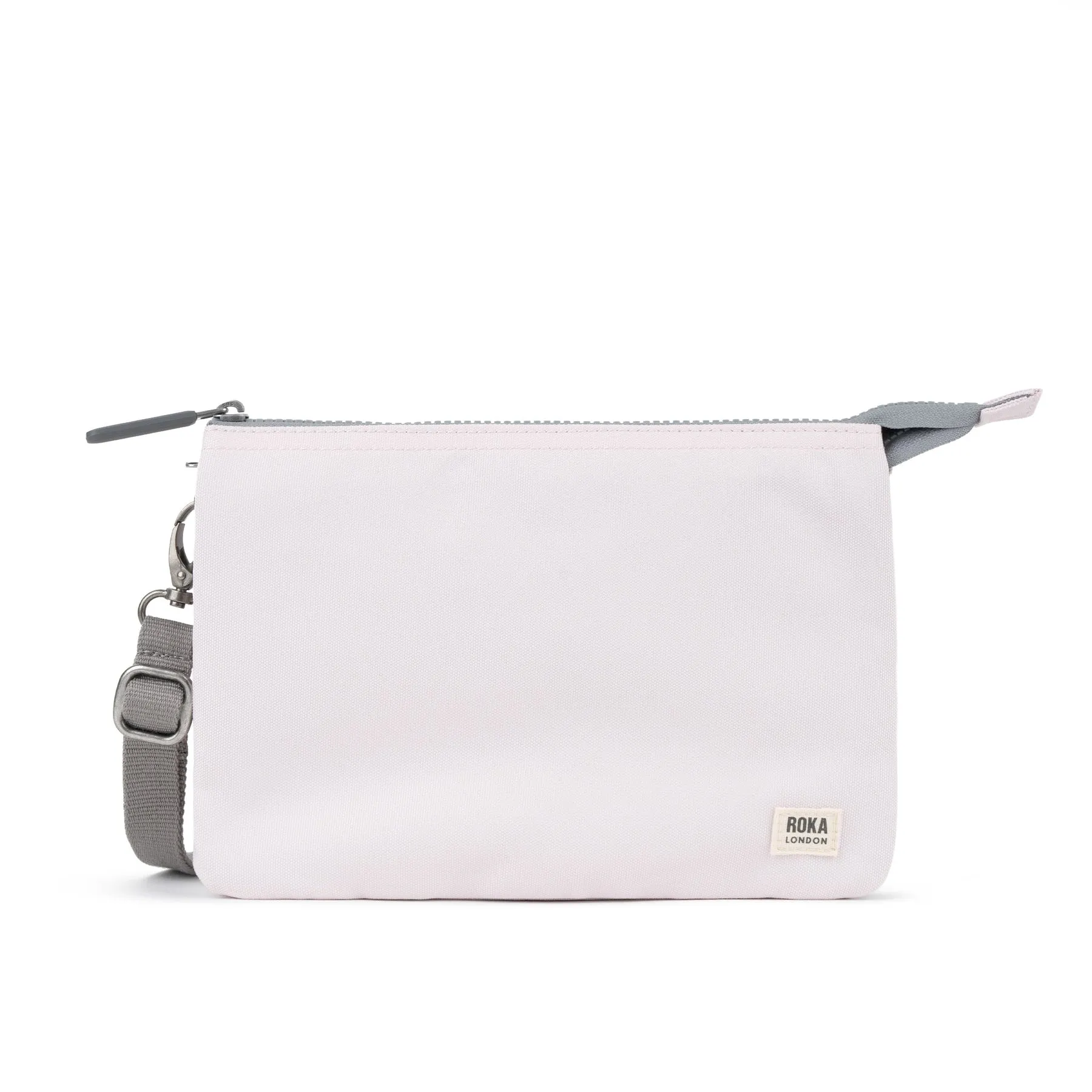 ROKA Carnaby Crossbody XL Transcendent Pink Recycled Canvas Bag sold by The Foot Factory