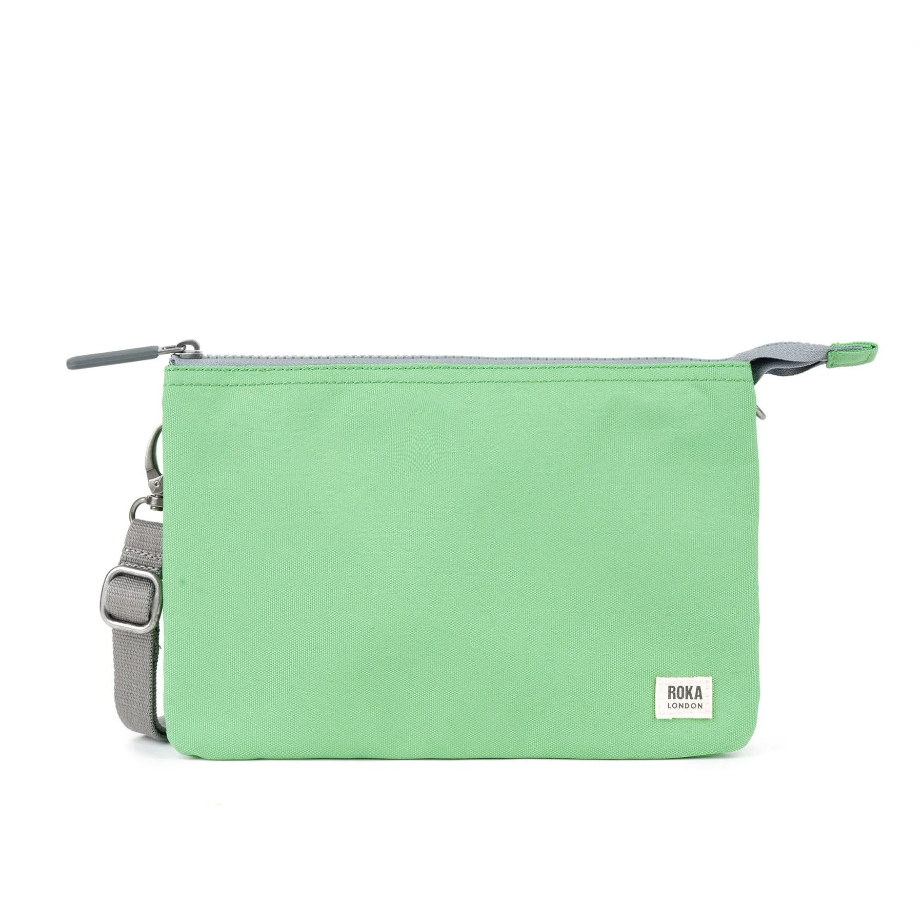 ROKA Carnaby Crossbody XL Peppermint Recycled Canvas Bag sold by The Foot Factory