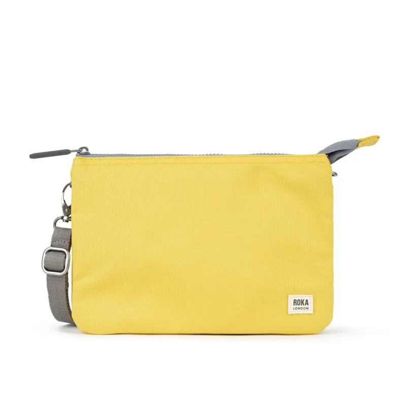 ROKA Carnaby Crossbody XL Lemonade Recycled Canvas Bag sold by The Foot Factory