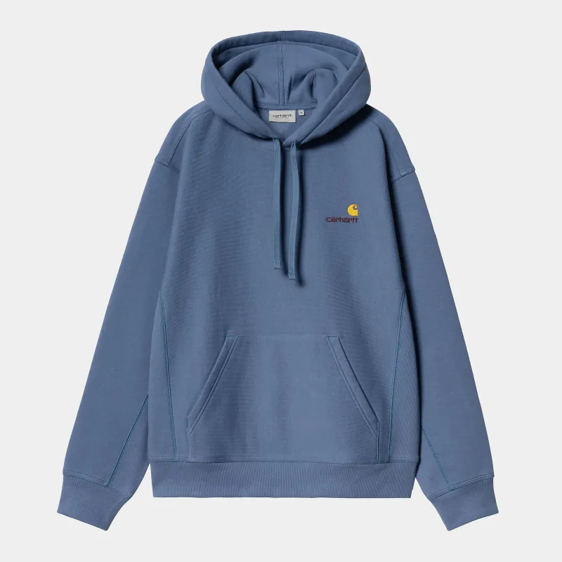 Carhartt WIP Mens American Script Hoodie - Blue Iris sold by The Foot Factory