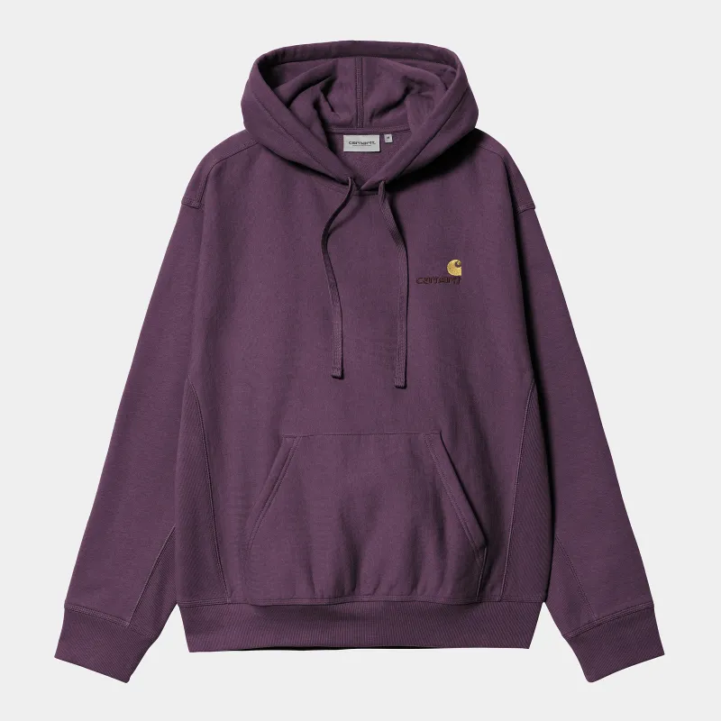 Carhartt WIP Mens American Script Hoodie - Huckleberry sold by The Foot Factory