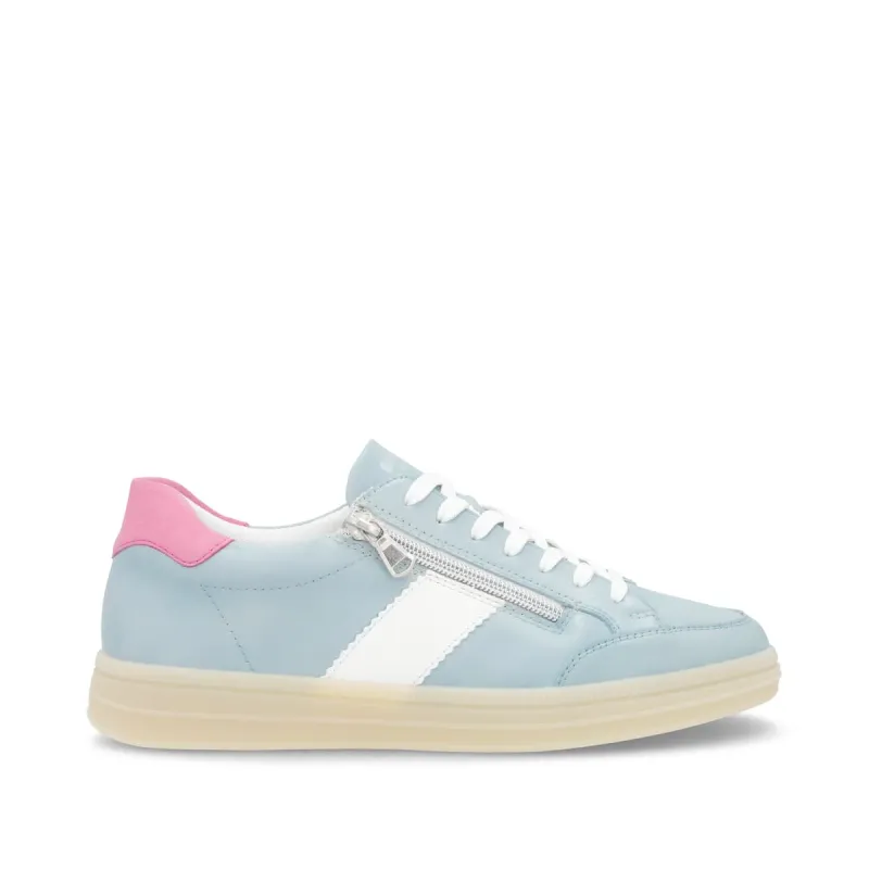 Remonte Womens Leather Trainers - Blue sold by The Foot Factory