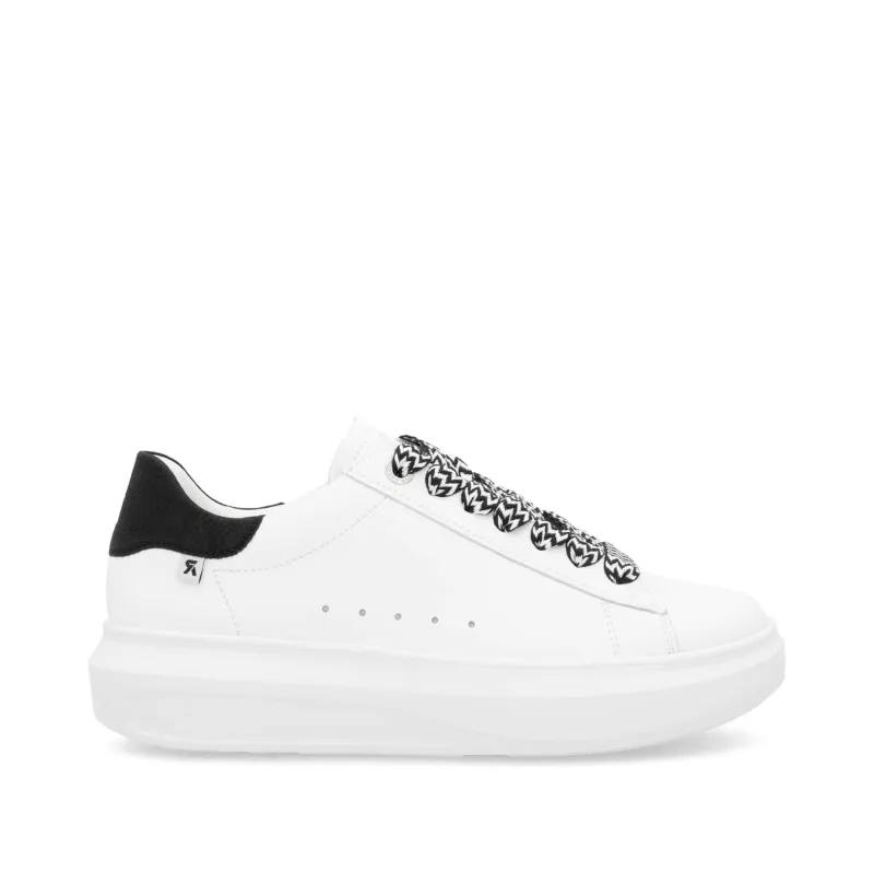 Rieker Womens Fashion Leather Trainers - White sold by The Foot Factory
