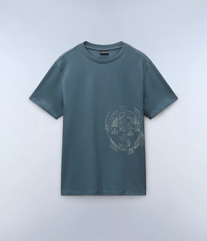 Napapijri Mens Vanni T-Shirt - Grey sold by The Foot Factory