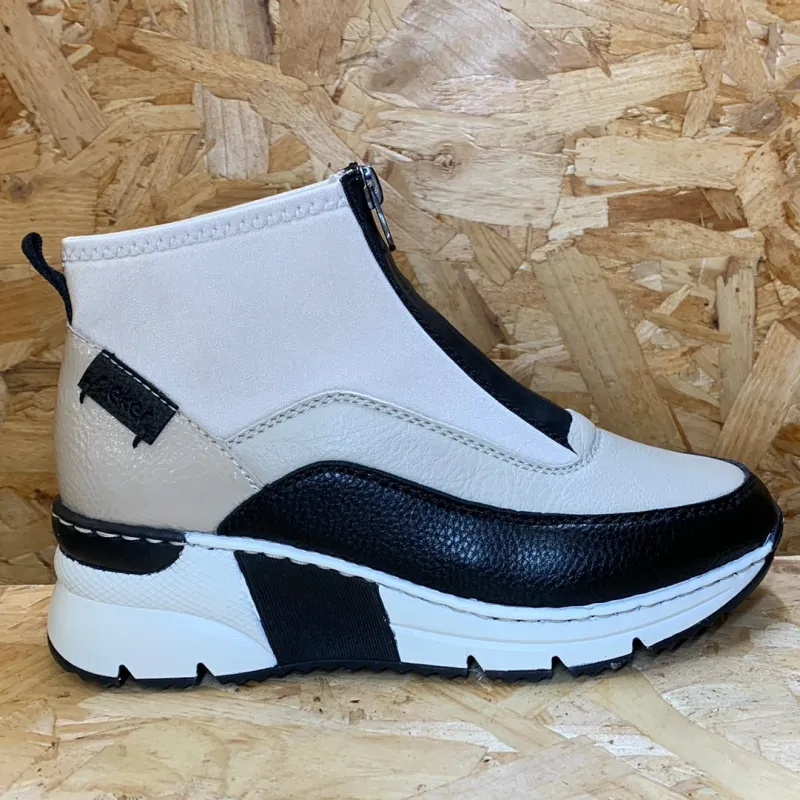 Rieker Womens Fashion Wedge Heel Trainers - Beige sold by The Foot Factory