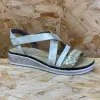 Rieker Womens Fashion Sandal - Light Gold sold by The Foot Factory