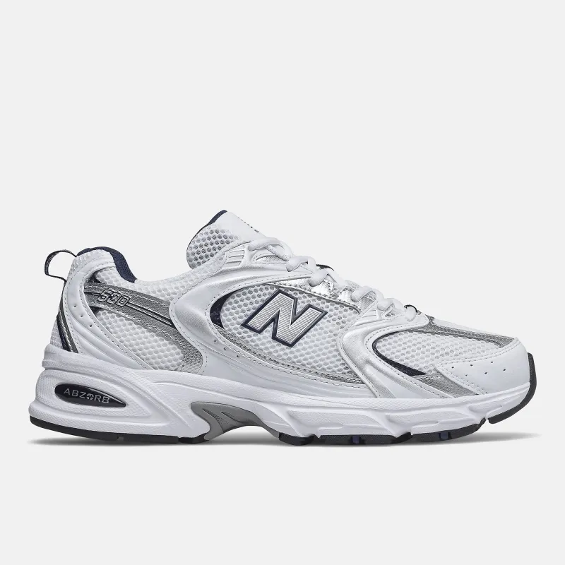 New Balance Unisex 530 Fashion Trainers - White / Black sold by The Foot Factory