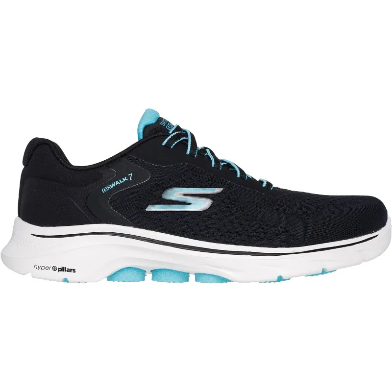 Skechers Womens Go Walk 7 Cosmic Waves Trainers - Black sold by The Foot Factory