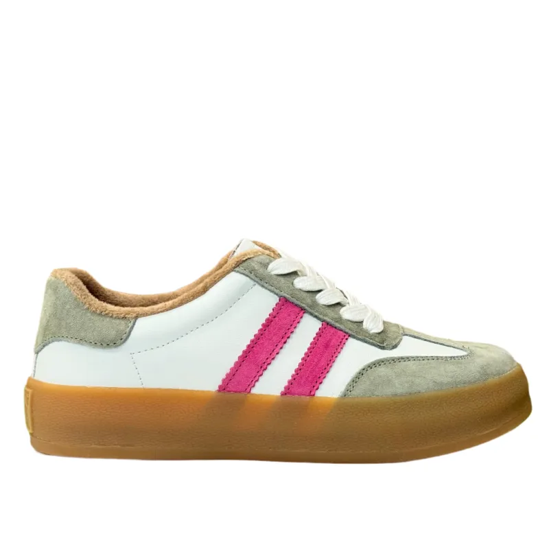 Drilleys Womens Fifty Trainers - Cherry Olive sold by The Foot Factory