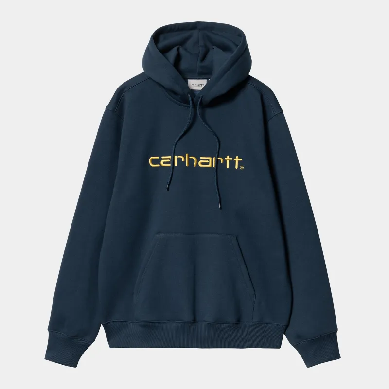 Carhartt WIP Mens Carhartt Hoodie - Ink / Air Yellow sold by The Foot Factory