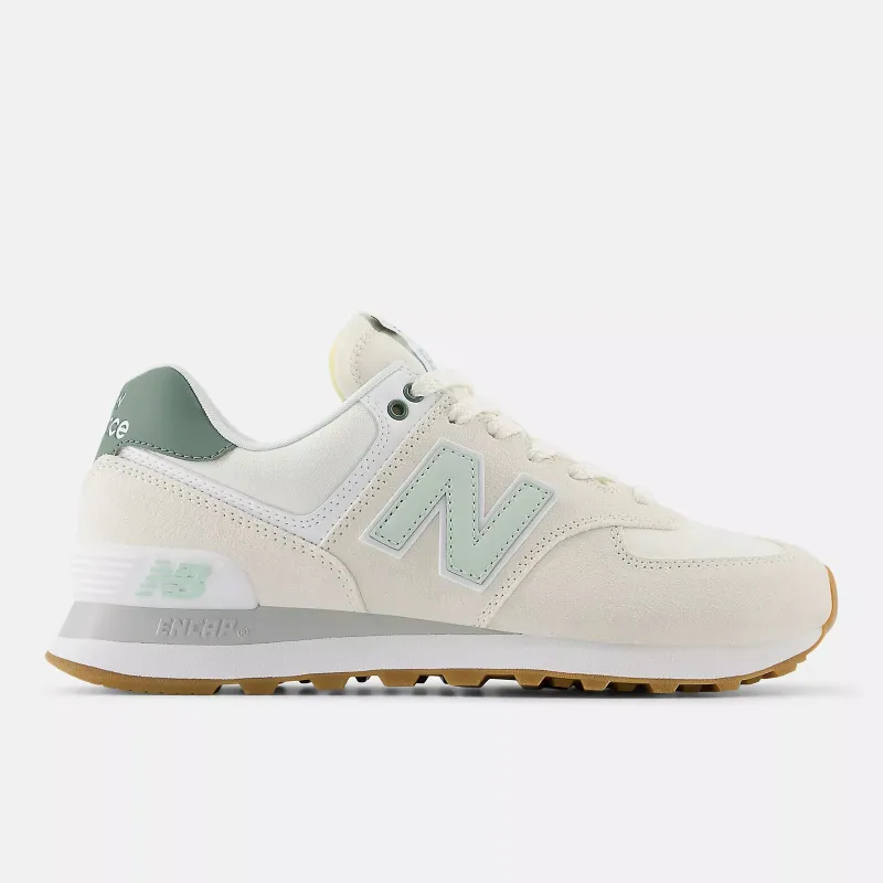 New Balance Womens 574 Fashion Trainers - Sea Salt / New Spruce sold by The Foot Factory