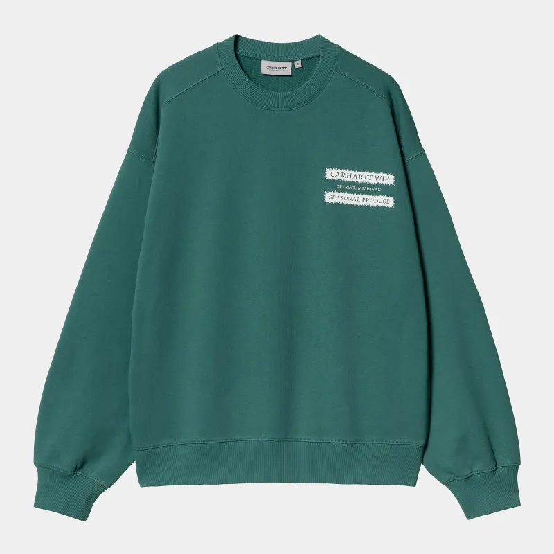 Carhartt WIP Mens Catalogue Sweatshirt - Rainforest sold by The Foot Factory