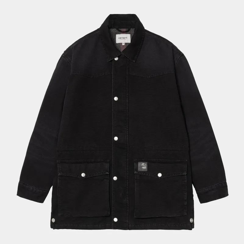 Carhartt WIP Mens OG Santa Fe Coat Jacket - Black sold by The Foot Factory