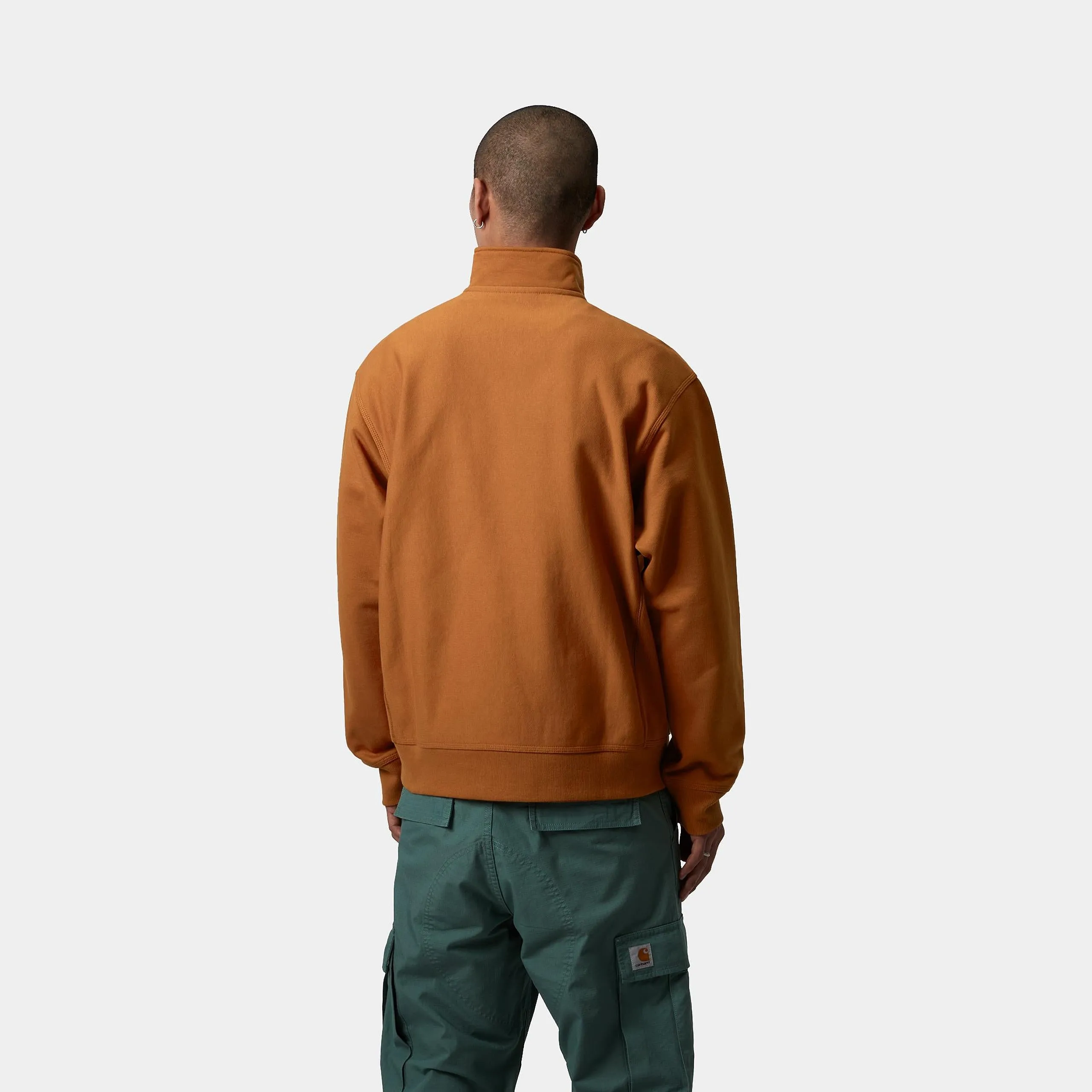 Carhartt WIP Mens Half Zip American Script Sweat Top - Sienna sold by The Foot Factory product image thumbnail 4