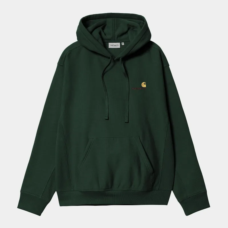 Carhartt WIP Mens American Script Hoodie - Conifer sold by The Foot Factory