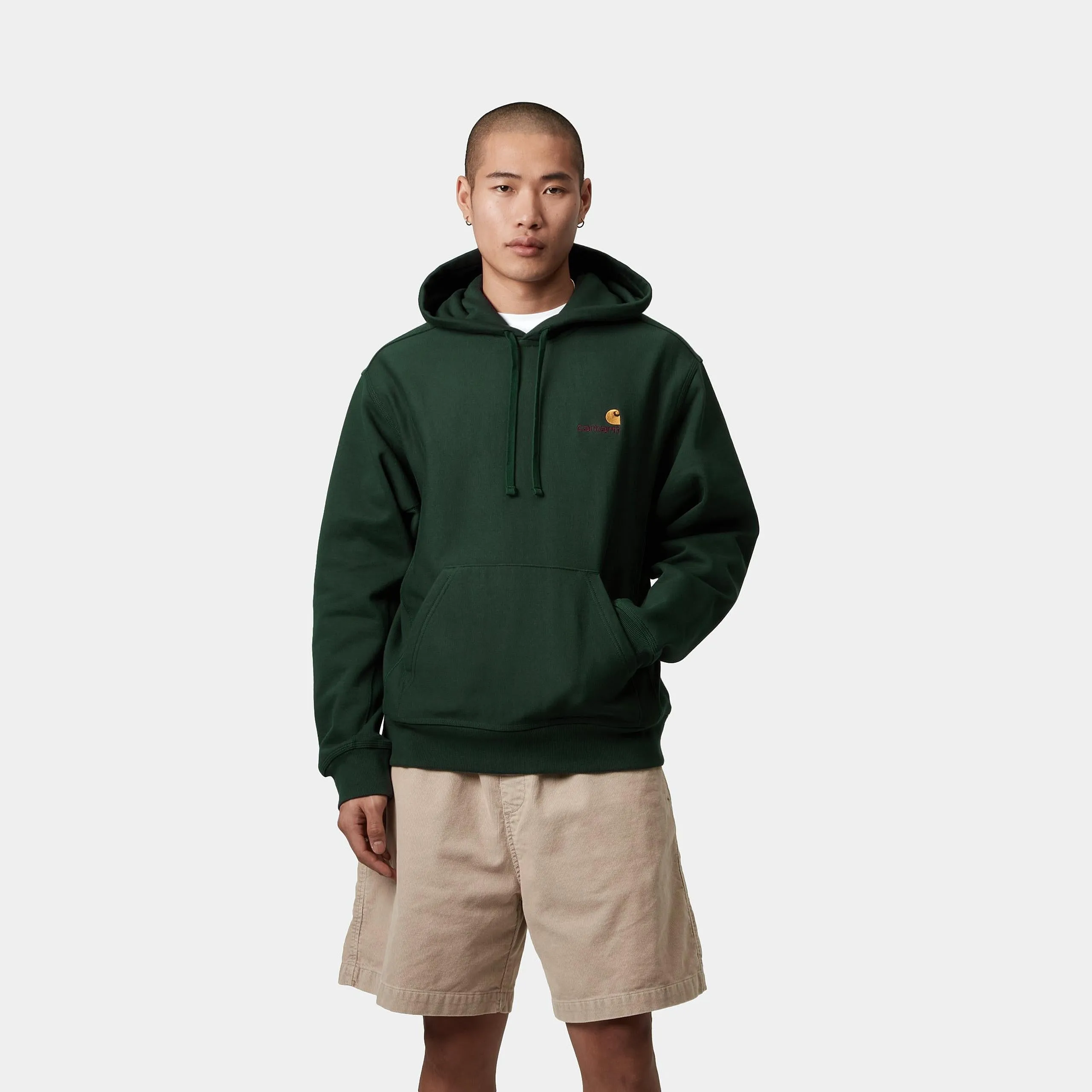 Carhartt WIP Mens American Script Hoodie - Conifer sold by The Foot Factory product image thumbnail 3