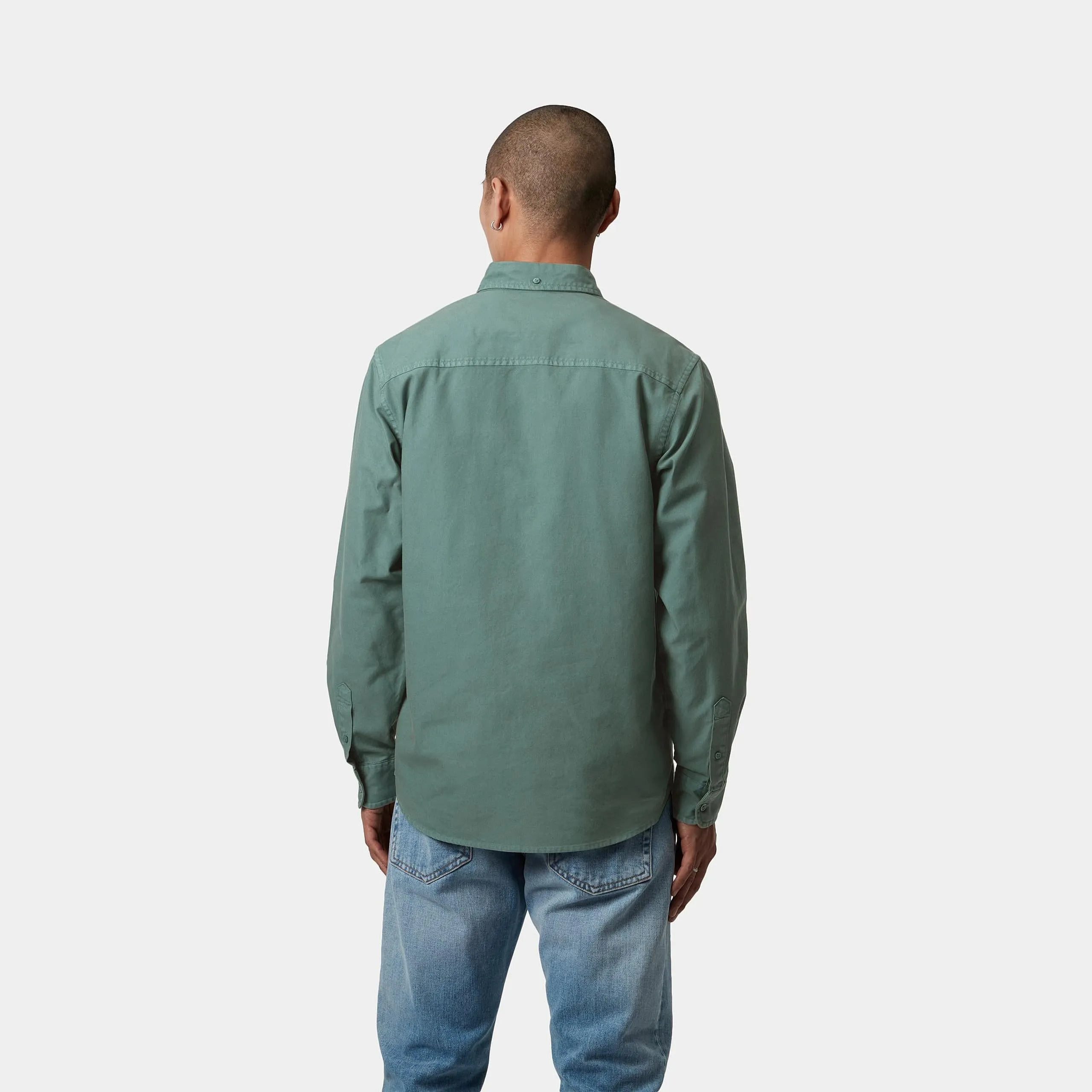 Carhartt WIP Mens Bolton Shirt - Silver Pine sold by The Foot Factory product image thumbnail 4