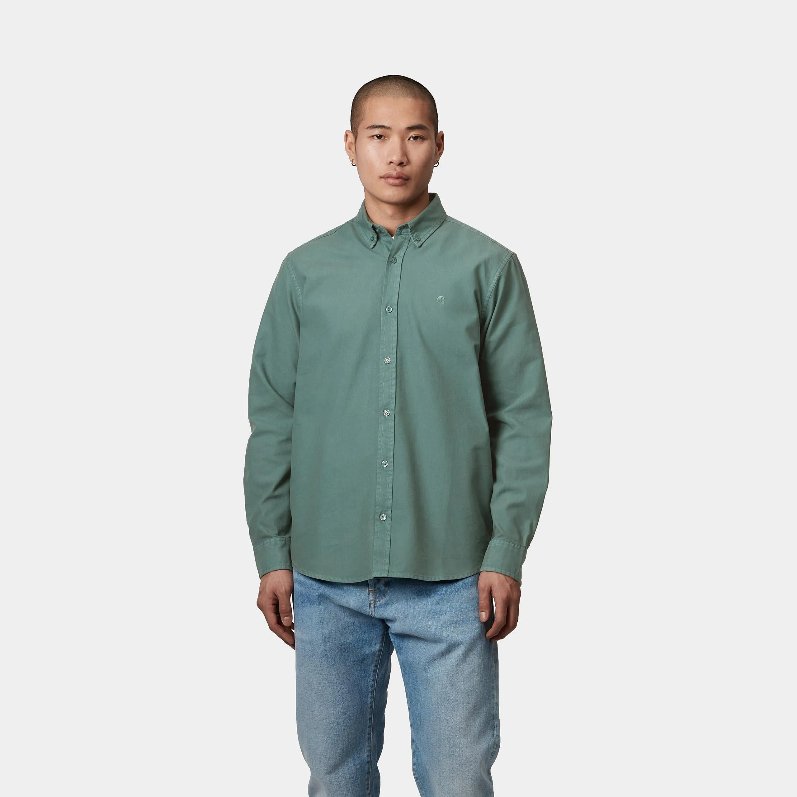 Carhartt WIP Mens Bolton Shirt - Silver Pine sold by The Foot Factory product image thumbnail 3