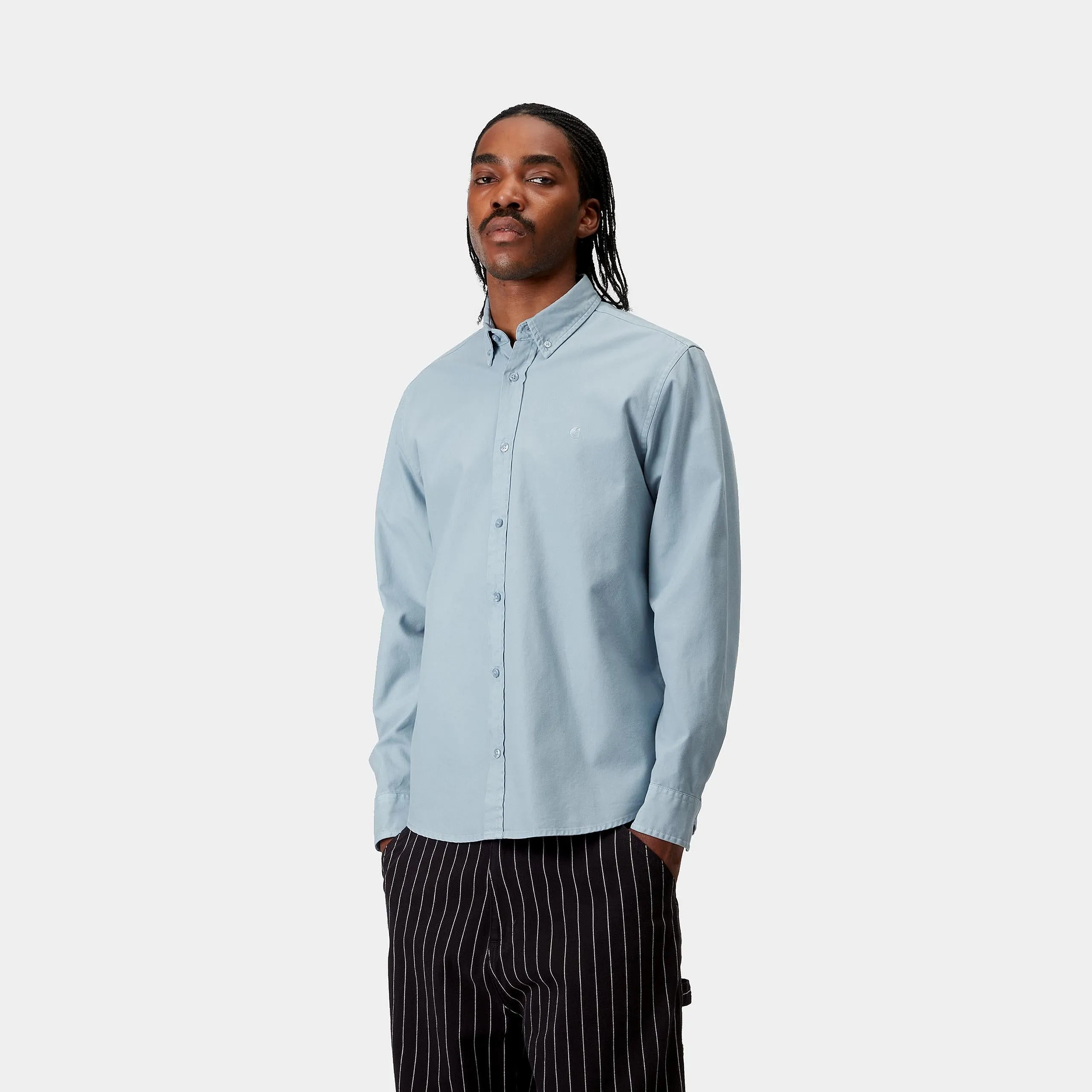 Carhartt WIP Mens Bolton Shirt - Frosted Blue sold by The Foot Factory product image thumbnail 3