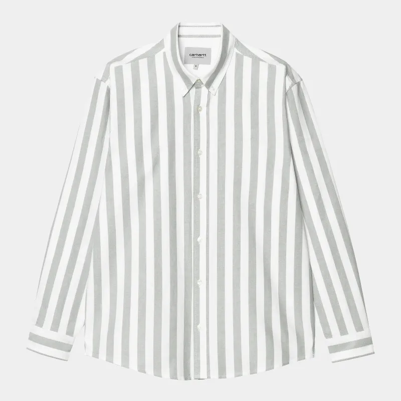 Carhartt WIP Mens Dillion Stripe Shirt - White sold by The Foot Factory