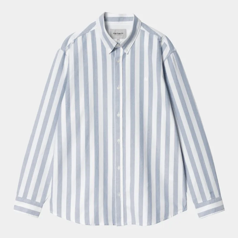 Carhartt WIP Mens Dillion Stripe Shirt - Bleach sold by The Foot Factory