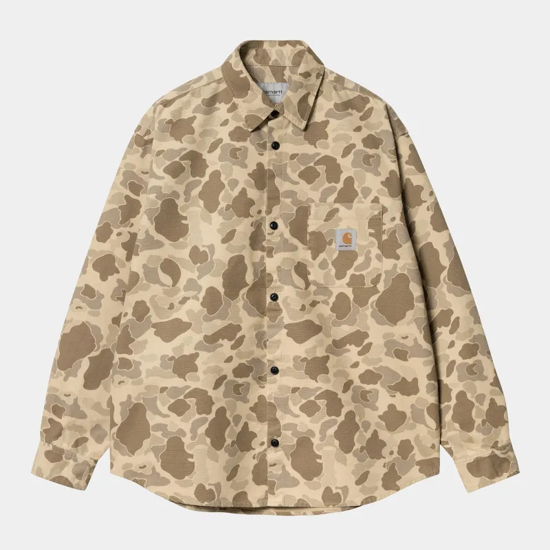 Carhartt WIP Mens Duck Camo Shirt - Desert Stone Washed sold by The Foot Factory