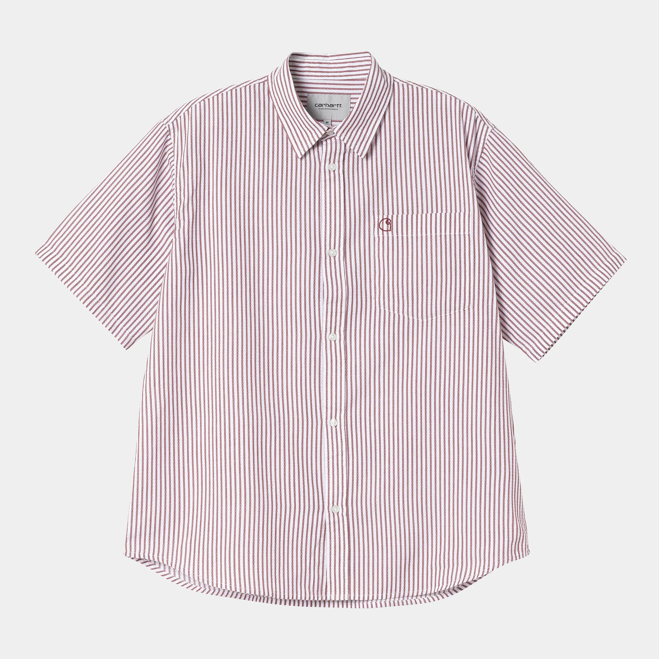 Carhartt WIP Mens Phelps Striped Shirt - Mulberry sold by The Foot Factory