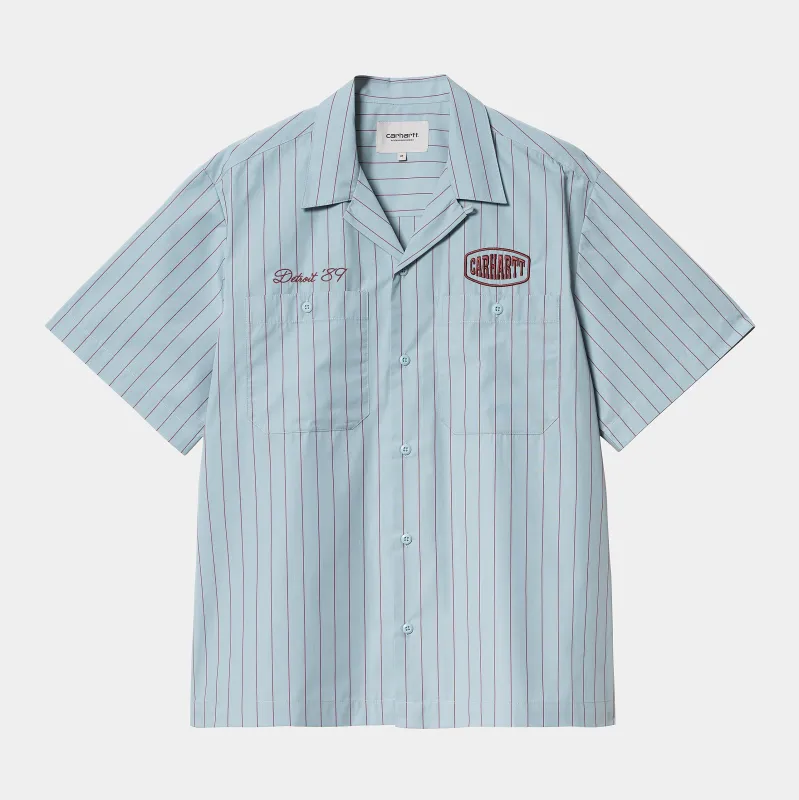 Carhartt WIP Mens Hendry Seaton Stripe Shirt - Frosted Blue sold by The Foot Factory