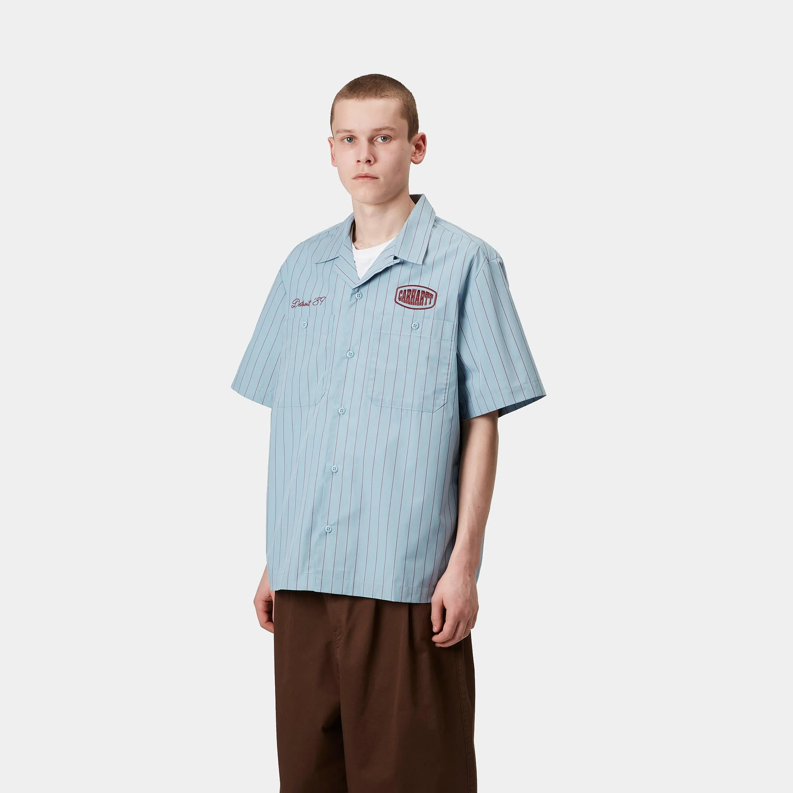 Carhartt WIP Mens Hendry Seaton Stripe Shirt - Frosted Blue sold by The Foot Factory product image thumbnail 3