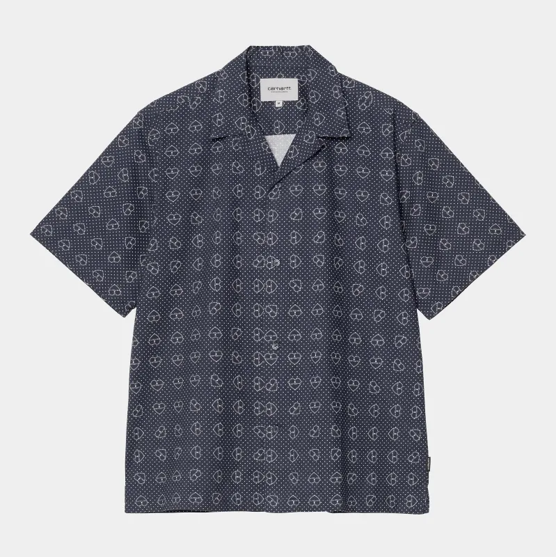 Carhartt WIP Mens Furoshiki Print Shirt - Blue sold by The Foot Factory