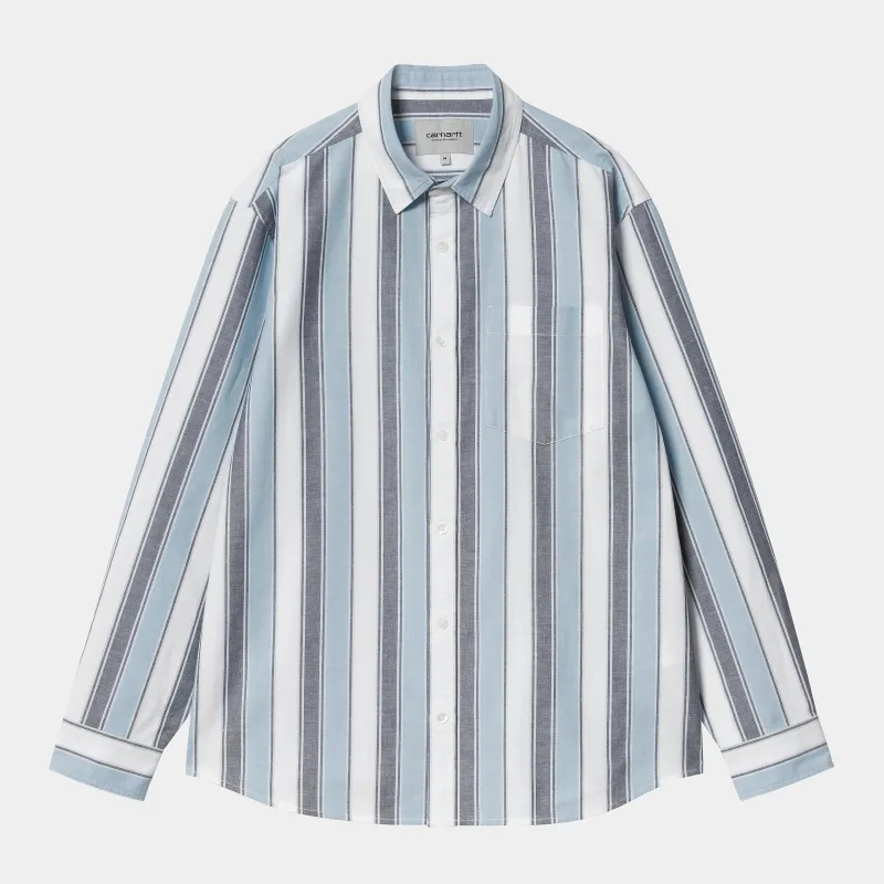 Carhartt WIP Mens Kendricks Stripe Shirt - Blue sold by The Foot Factory