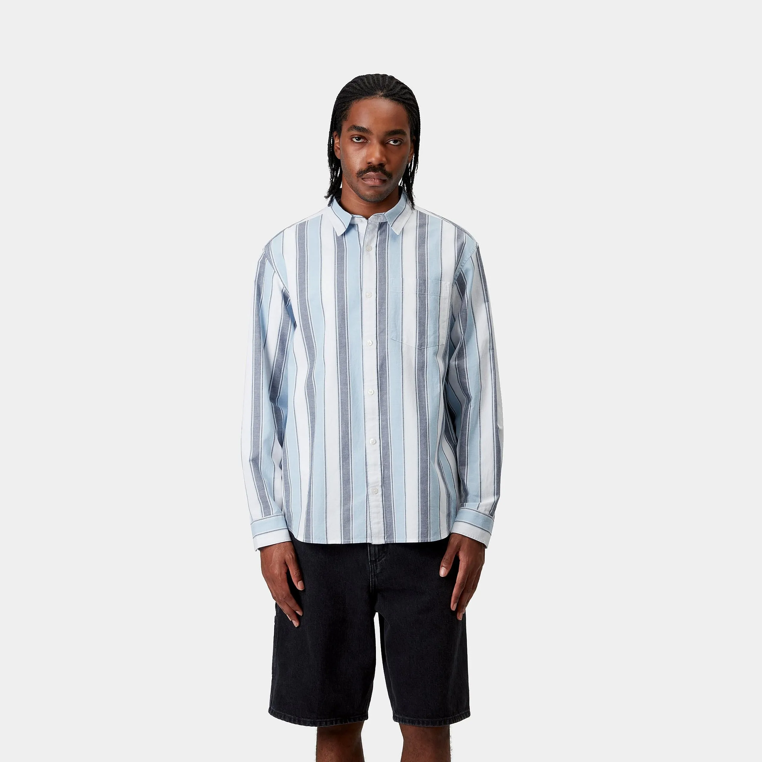 Carhartt WIP Mens Kendricks Stripe Shirt - Blue sold by The Foot Factory product image thumbnail 3