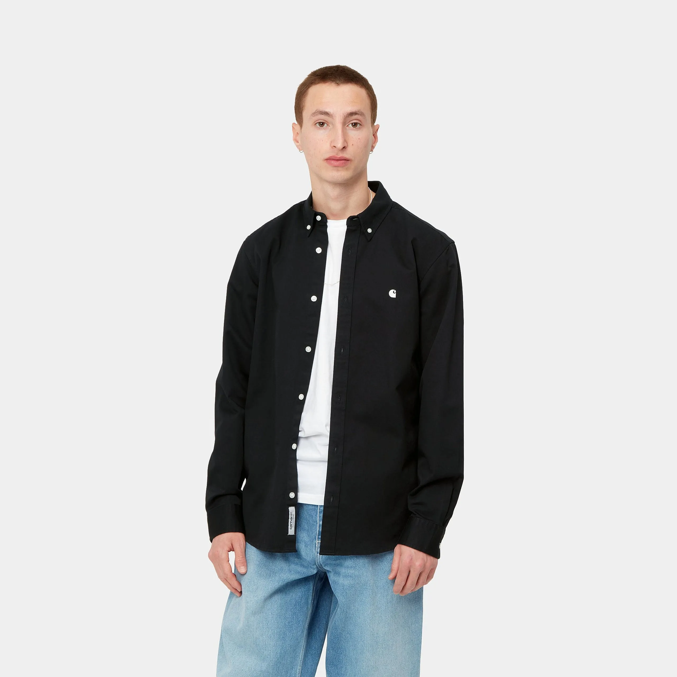 Carhartt WIP Mens Madison Long Sleeve Shirt - Black sold by The Foot Factory product image thumbnail 3