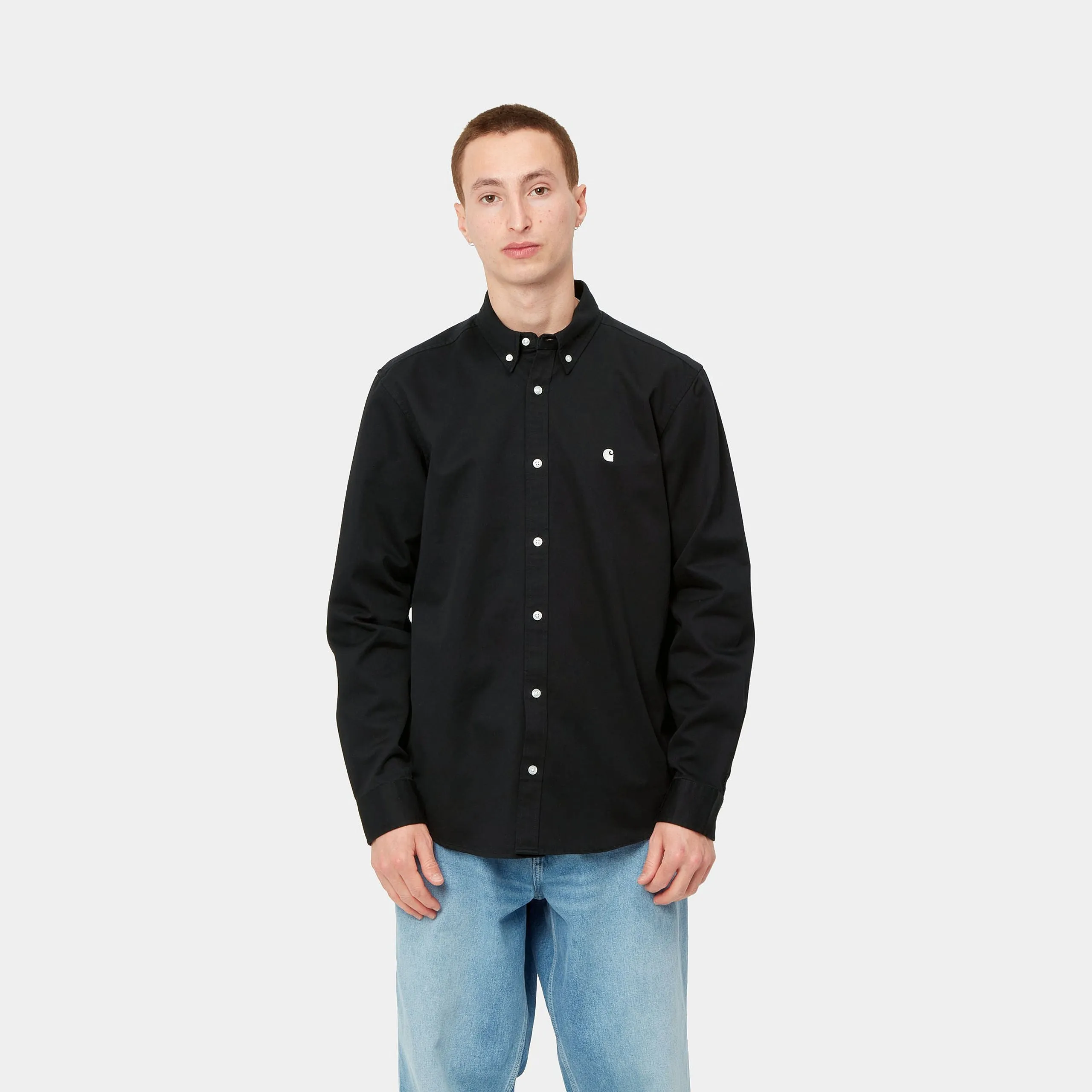 Carhartt WIP Mens Madison Long Sleeve Shirt - Black sold by The Foot Factory product image thumbnail 5
