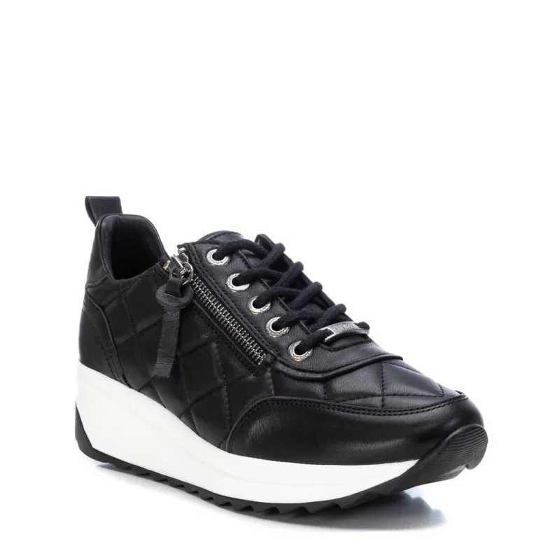 Carmela Womens Leather Fashion Trainers - Black sold by The Foot Factory
