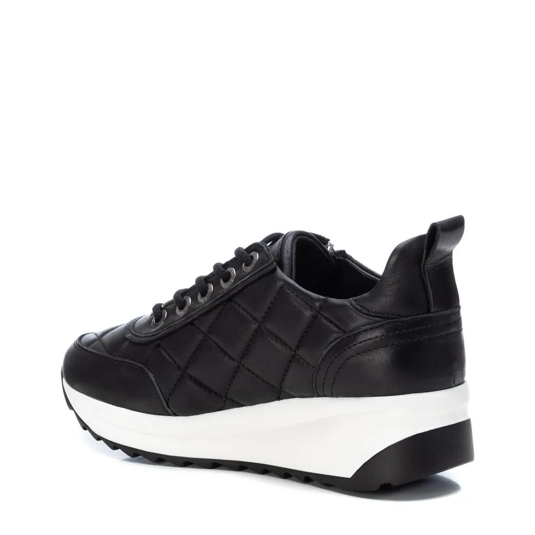 Carmela Womens Leather Fashion Trainers - Black sold by The Foot Factory product image thumbnail 3