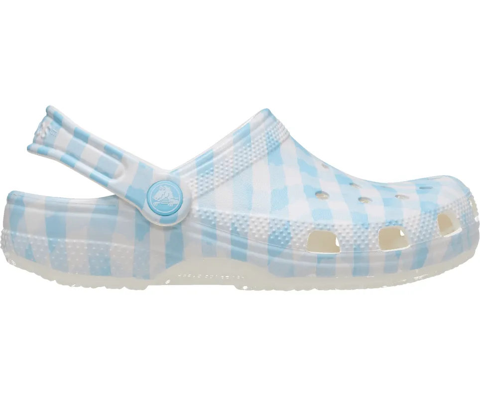 CROCS Unisex Gingham Clog - White / Blue sold by The Foot Factory