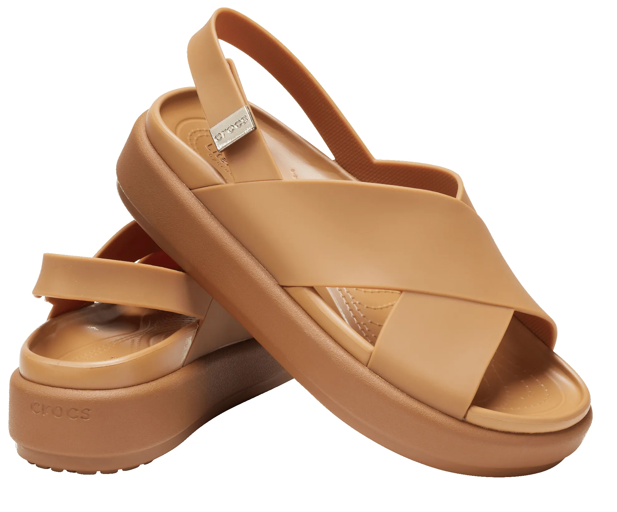 CROCS Brooklyn Luxe Cross Strap Sandal - Tan sold by The Foot Factory product image thumbnail 2