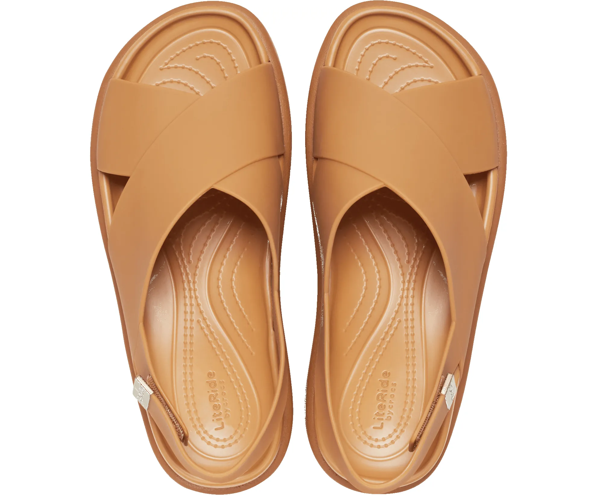 CROCS Brooklyn Luxe Cross Strap Sandal - Tan sold by The Foot Factory product image thumbnail 3