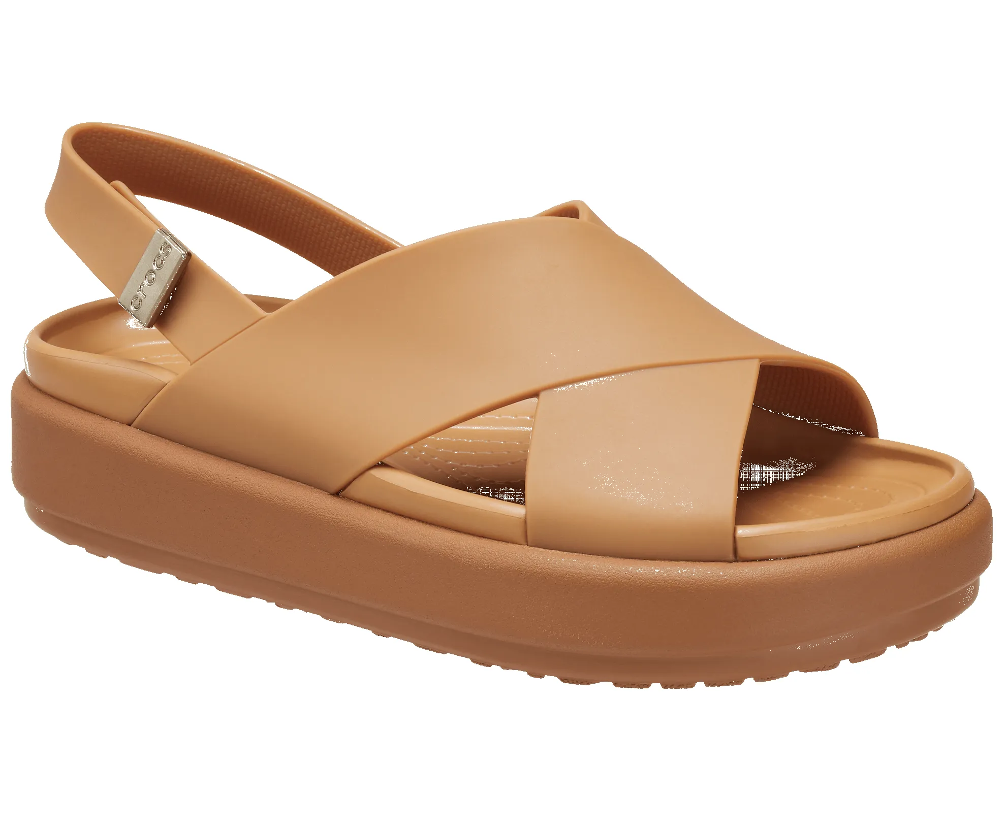 CROCS Brooklyn Luxe Cross Strap Sandal - Tan sold by The Foot Factory product image thumbnail 4