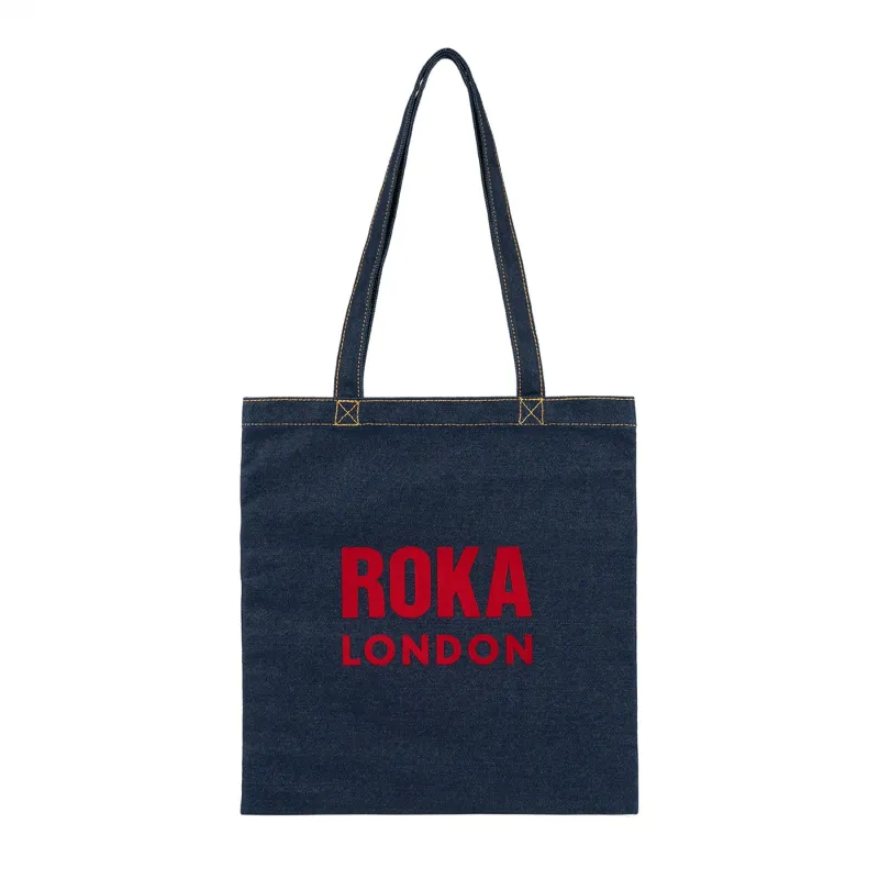 ROKA Notting Hill Cotton Tote Bag - Dark Denim Wash sold by The Foot Factory