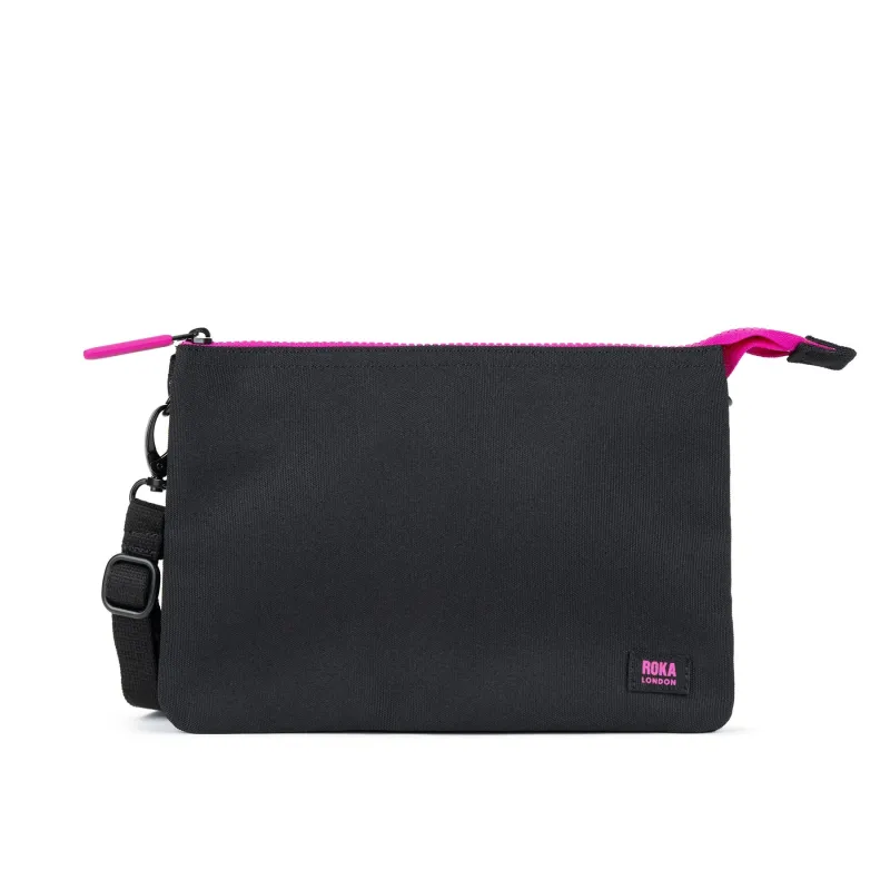 ROKA Pink Label Carnaby Crossbody XL Recycled Canvas Bag - Ash sold by The Foot Factory