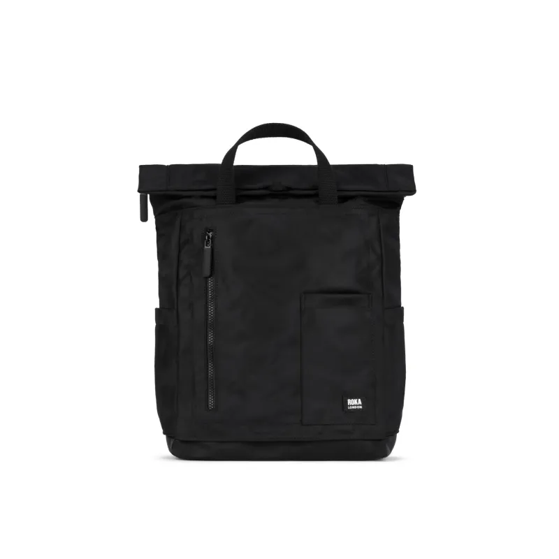 ROKA All Black Camden P Medium Recycled Nylon Bag - Black sold by The Foot Factory