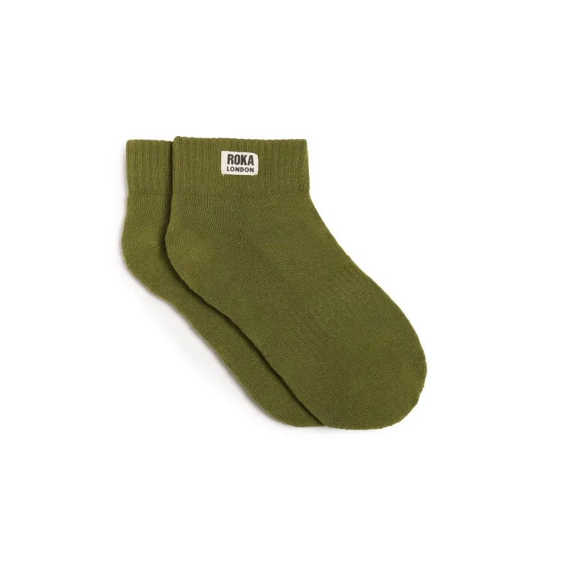 ROKA Wembley Organic Cotton Crop Socks - Avocado made by The Foot Factory