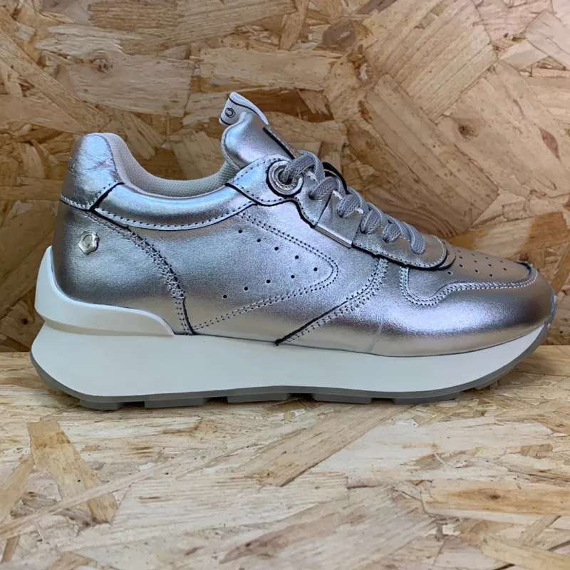Carmela Womens Leather Fashion Trainers - Metallic sold by The Foot Factory