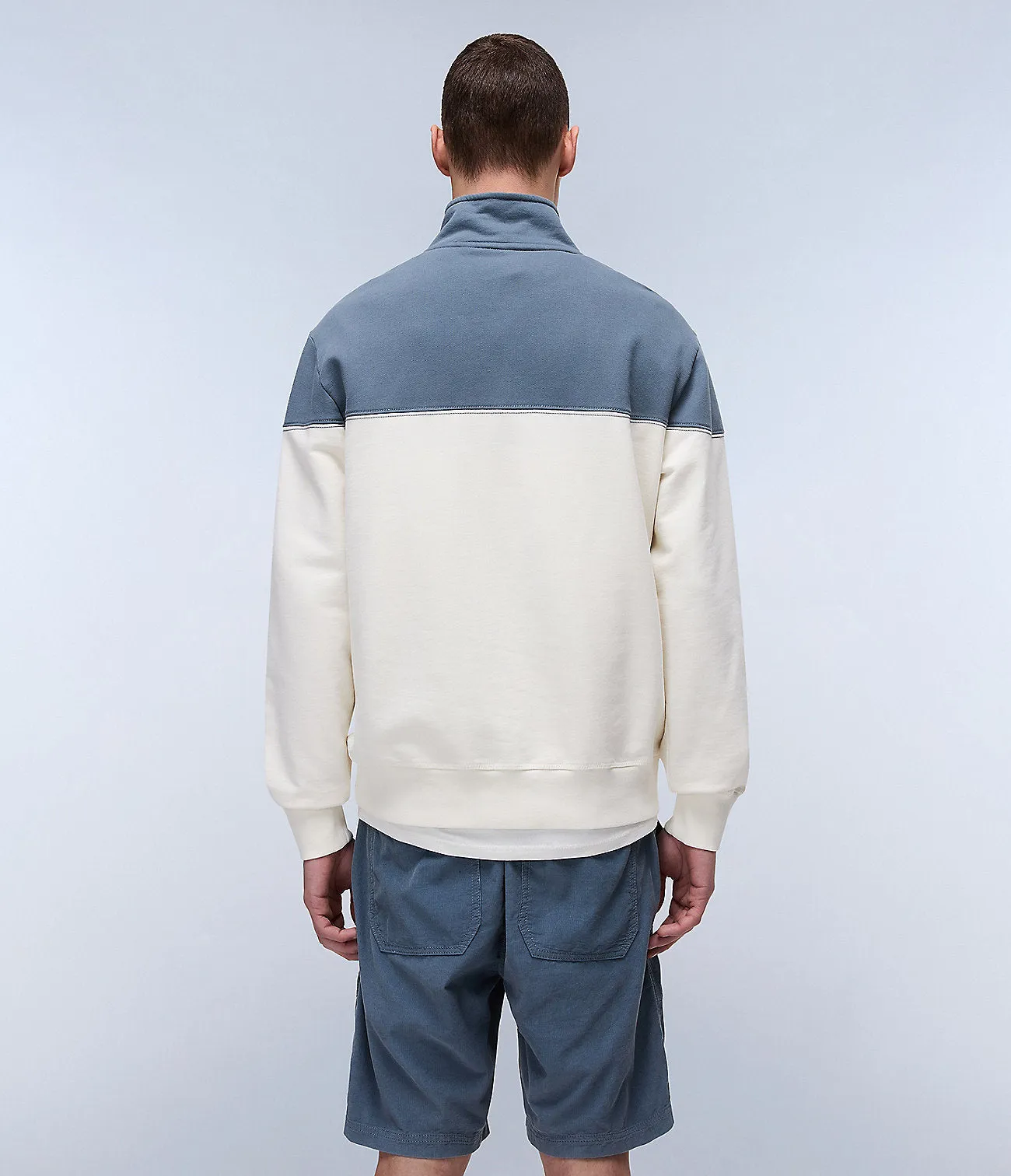 Napapijri Mens Saturnia Half-Zip Sweat Top - White Whisper sold by The Foot Factory product image thumbnail 5