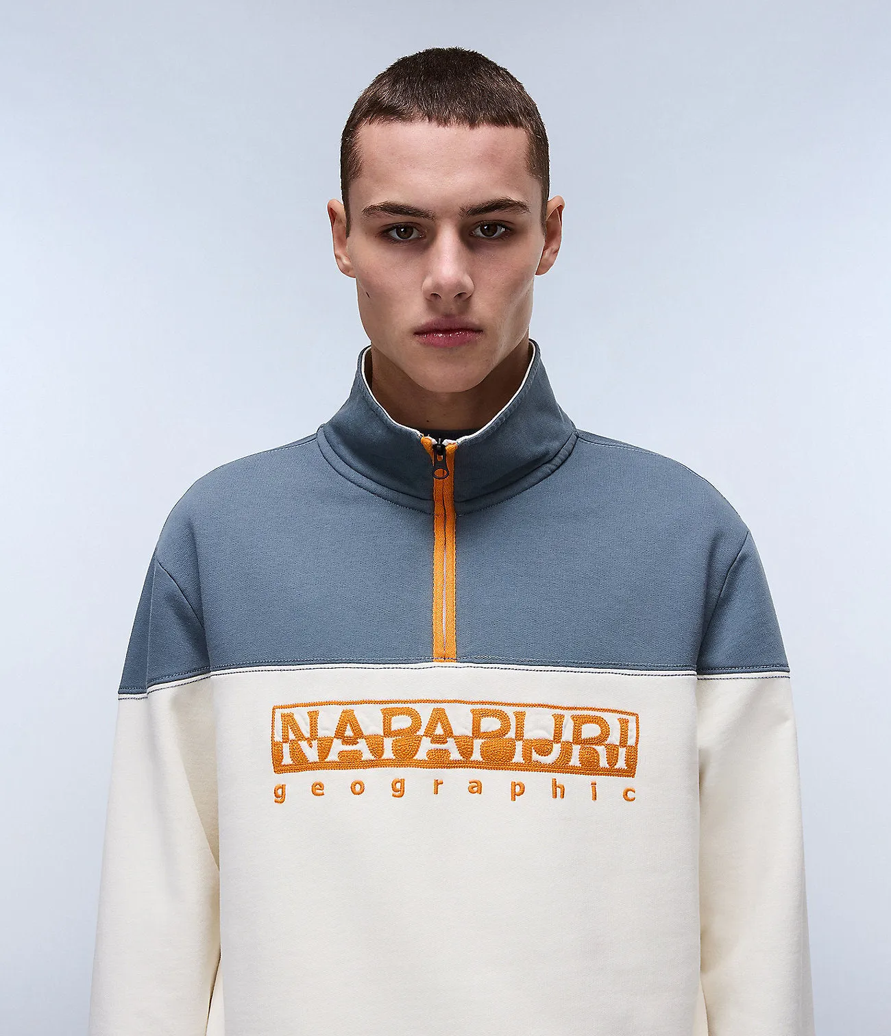 Napapijri Mens Saturnia Half-Zip Sweat Top - White Whisper sold by The Foot Factory product image thumbnail 3