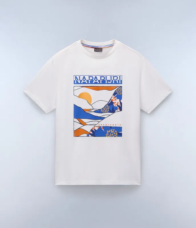 Napapijri Mens Valdor T-Shirt - White Heron sold by The Foot Factory